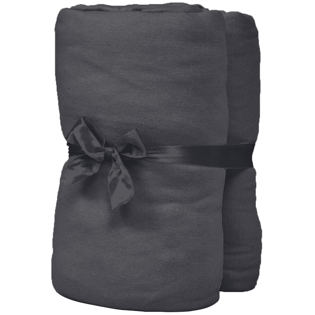 vidaXL Drap-housse pour lit à eau 2pcs 1,6x2 m Coton jersey Anthracite