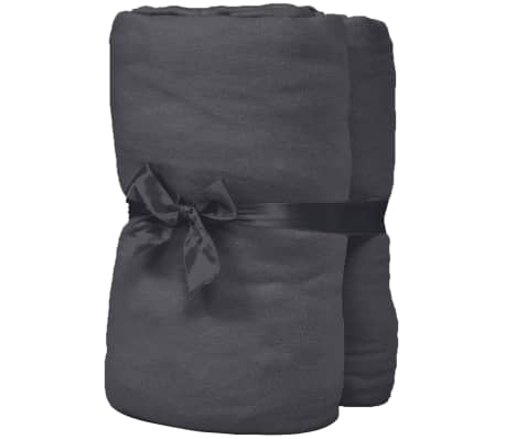 vidaXL Drap-housse pour lit à eau 2pcs 2 x 2 m Coton jersey Anthracite