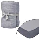vidaXL Drap-housse pour lits à eau 2 pcs 160x200 cm Coton jersey Gris