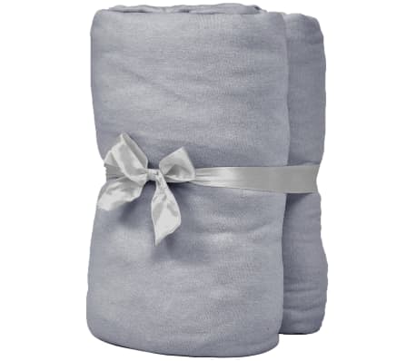 vidaXL Drap-housse pour lits à eau 2 pcs 160x200 cm Coton jersey Gris