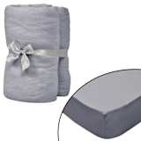 vidaXL Drap-housse pour lits à eau 2 pcs 200x200 cm Coton jersey Gris