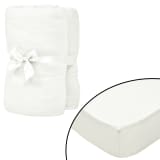 vidaXL Drap-housse pour lit à eau 2pcs 1,6x2m Coton jersey Blanc cassé