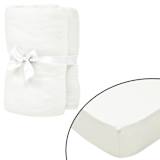 vidaXL faconsyede lagener til vandsenge 2 stk. 1,8 x 2 m bomuldsjersey offwhite