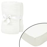 vidaXL Drap-housse pour lit à eau 2 pcs 2x2 m Coton jersey Blanc cassé
