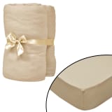 vidaXL Drap-housse pour lits à eau 2 pcs 160x200 cm Coton jersey Beige