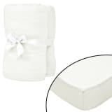 vidaXL Drap-housse 2 pcs 120 x 200 cm Jersey de coton Blanc cassé