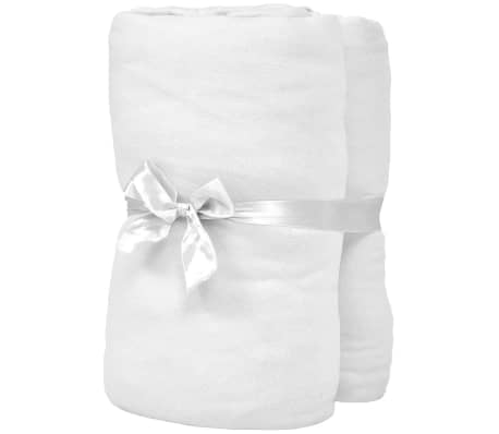 vidaXL Drap-housse pour berceaux 4 pcs Jersey de coton 60x120 cm Blanc