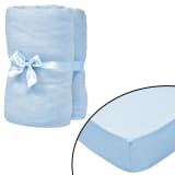 vidaXL 4 db világoskék dzsörzé matrachuzat gyerekágyhoz 60 x 120 cm