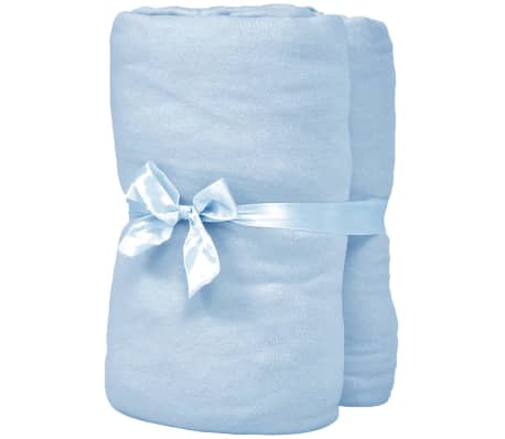 vidaXL Drap-housse pour berceaux 4 pcs Jersey de coton 60x120 cm Bleu