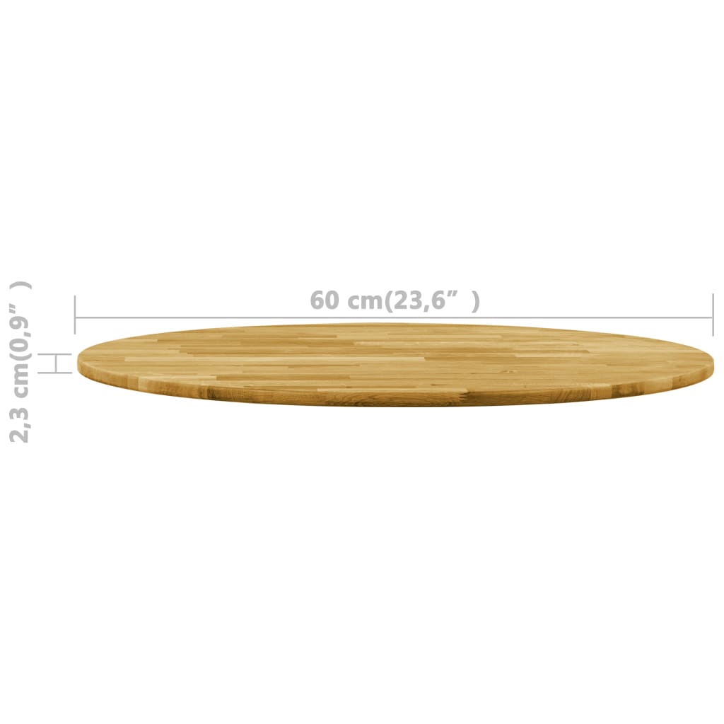 Kerek tömör tölgyfa asztallap 23 mm 600 mm 