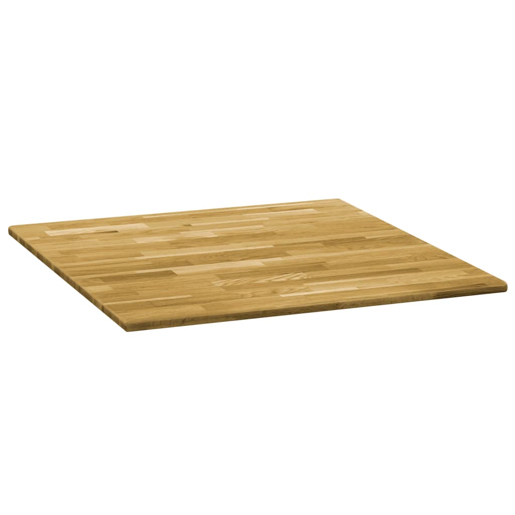 vidaXL Blat de masă, lemn masiv de stejar, pătrat, 23 mm, 80x80 cm