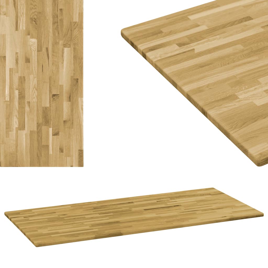 vidaXL Blat masă, lemn masiv de stejar, dreptunghiular, 23mm 100x60cm vidaxl.ro