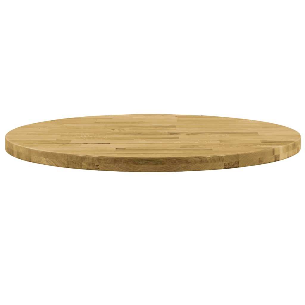 vidaXL Dessus de table Bois de chêne massif Rond 44 mm 600 mm