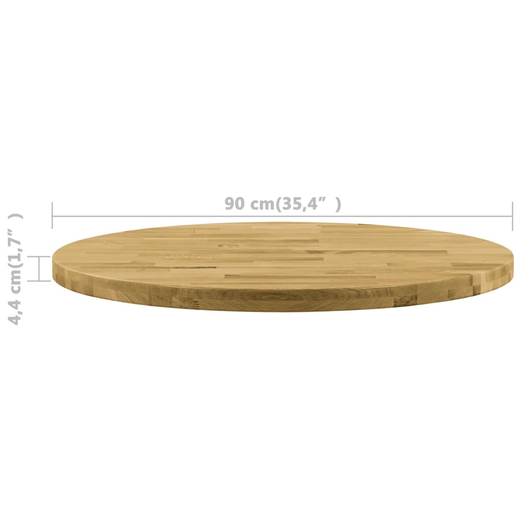 Stolní deska z masivního dubového dřeva kulatá 44 mm 900 mm