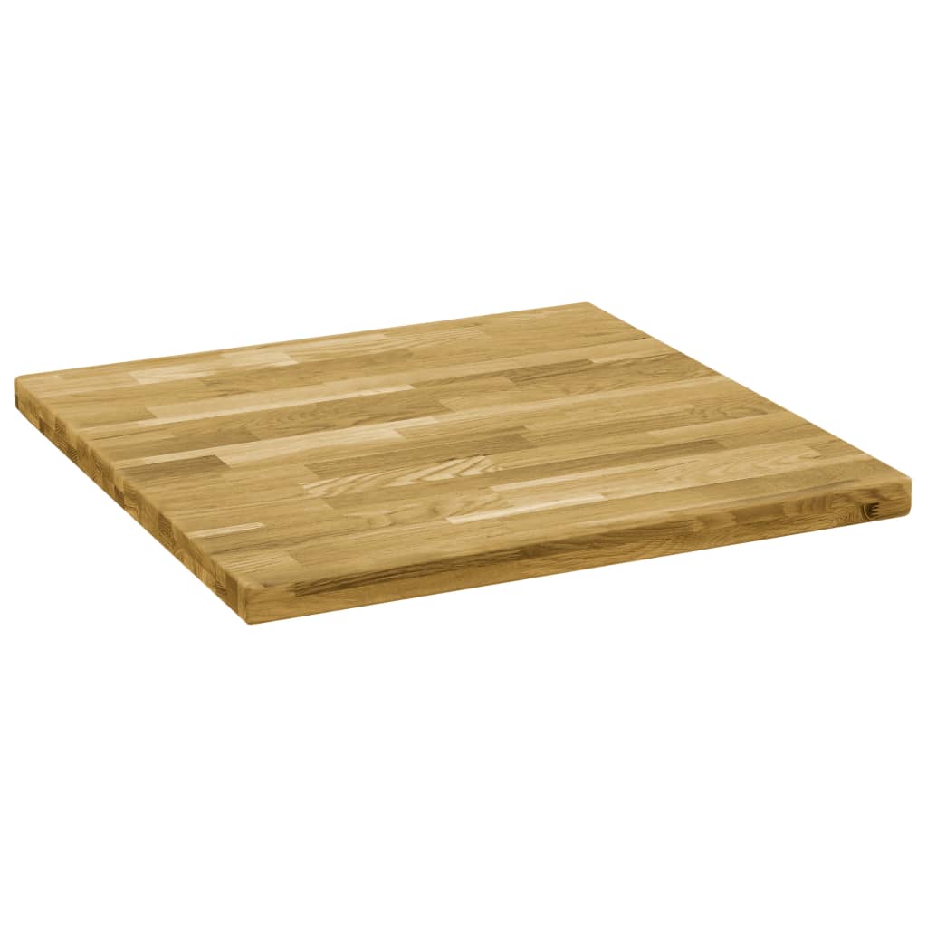vidaXL Blat de masă, lemn masiv de stejar, pătrat, 44 mm, 80x80 cm