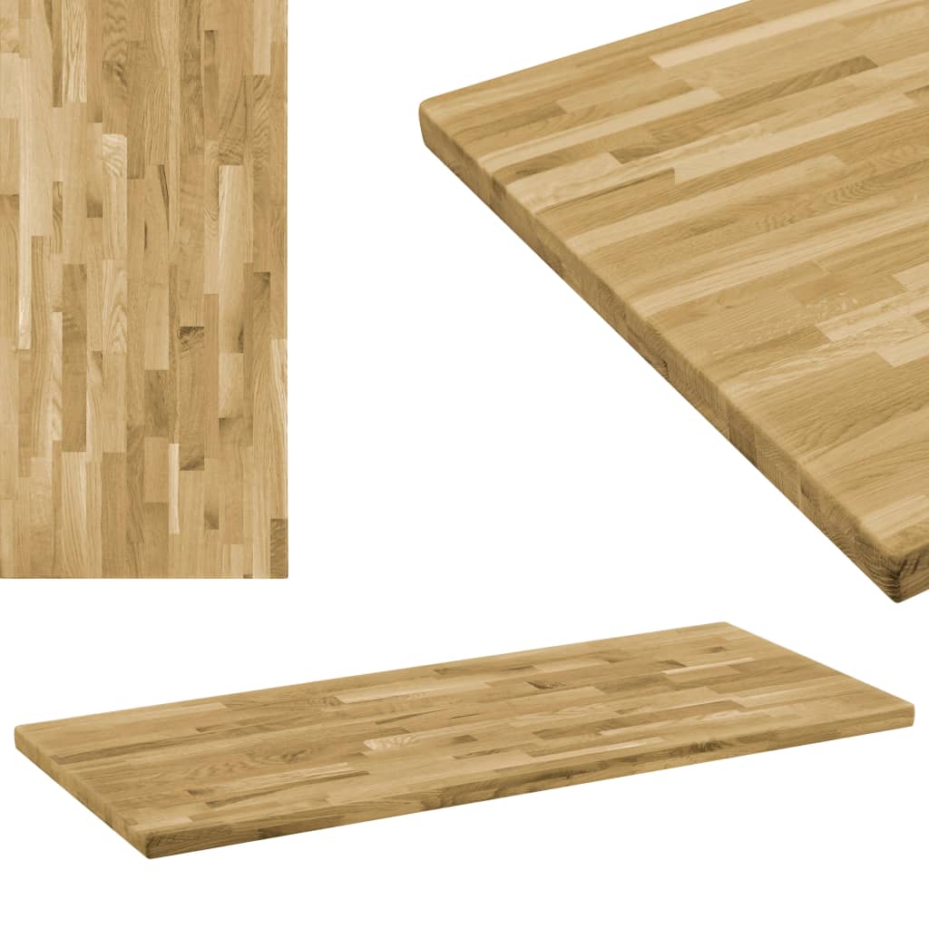 vidaXL Blat masă, lemn masiv stejar, dreptunghiular, 44 mm, 120×60 cm 120x60 imagine noua