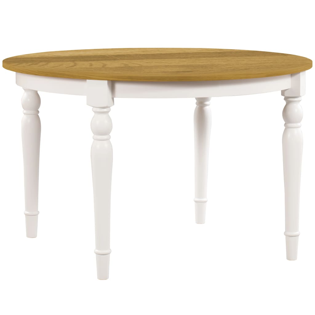 vidaXL Dining Table Round 120x75 cm Solid Oak Wood