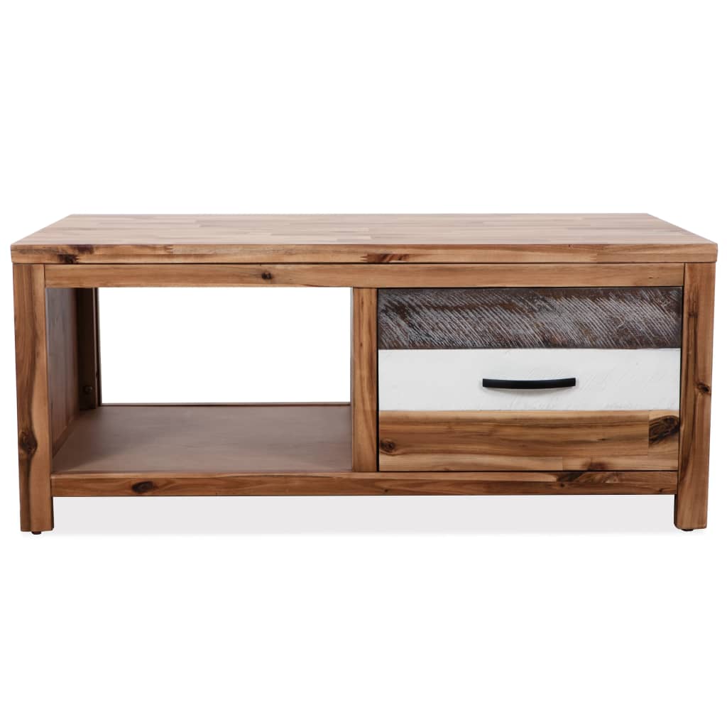 vidaXL Salontafel 90x50x37,5 cm massief acaciahout afbeelding