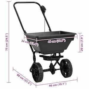 Ručně tlačené rozmetadlo soli PVC a ocel 80 x 46 x 75 cm 15 L - obrázek 8