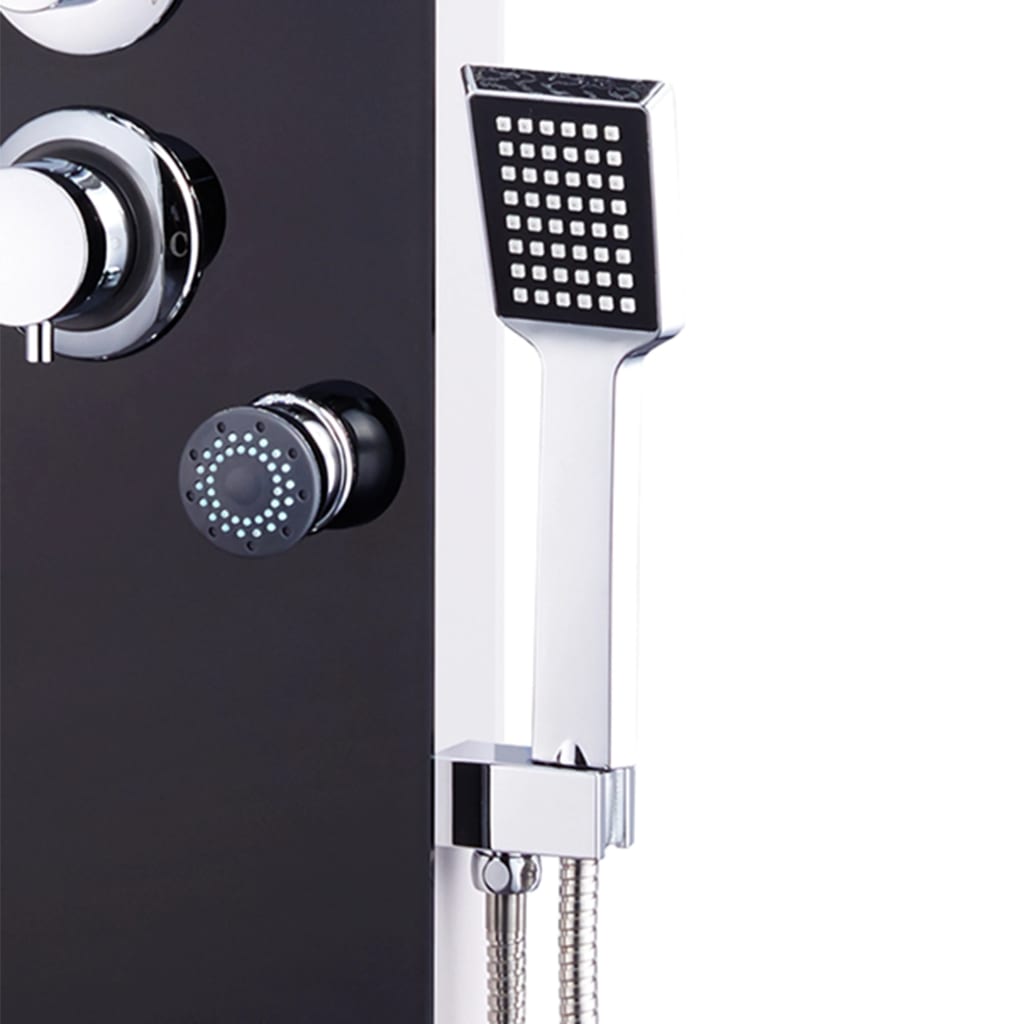 Panel Ducha De Vidrio Negro 25x44,6x130 Cm VidaXL 18 width=274