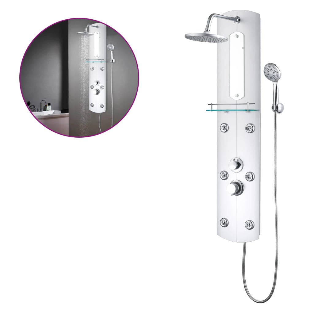 Shower Panel Unit 25x43x120 Cm Silver VidaXL 11 width=274