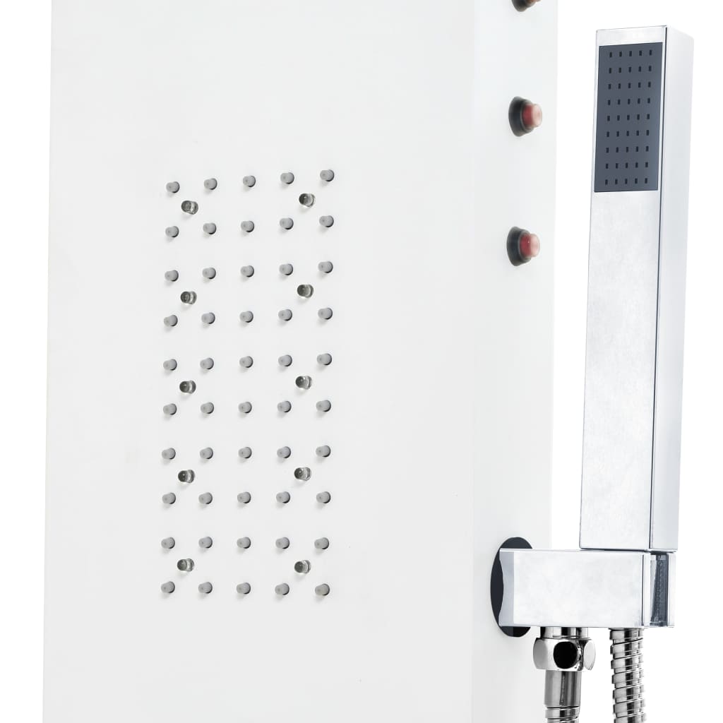 Shower Panel Unit Aluminium 20x44x130 Cm White VidaXL 19 width=274