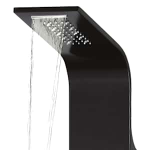 Sprchový panel set hliníkový 20 x 44 x 130 cm černý - obrázek 6