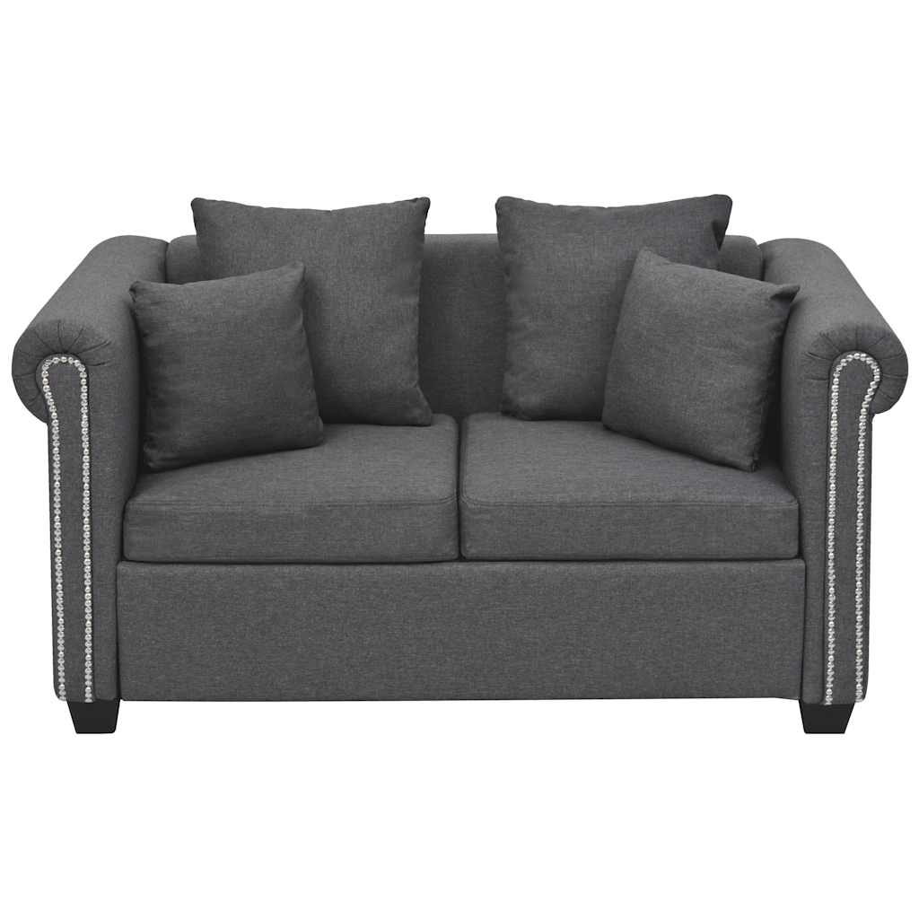 Zestaw 2 Materiałowych Sof, Ciemnoszary