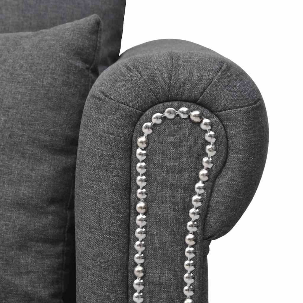 Zestaw 2 Materiałowych Sof, Ciemnoszary