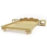 vidaXL Bambusbett mit 2 Nachttischen Natur 160 x 200 cm