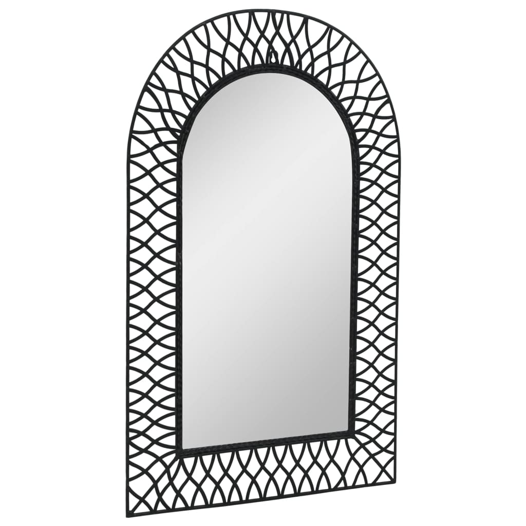 Nástěnné zrcadlo obloukové 50 x 80 cm černé