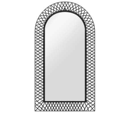 vidaXL Wall mirror curved 60x110 cm black
