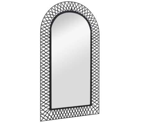 vidaXL Wall Mirror Arched 23.6"x43.3" Black