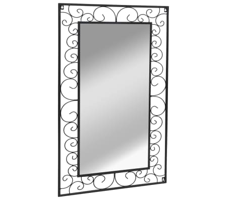 vidaXL Wall Mirror Rectangular 23.6"x43.3" Black