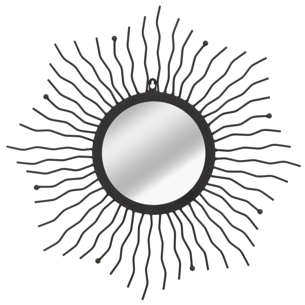 Petrashop  Nástěnné zrcadlo Zářící slunce 60 cm černé