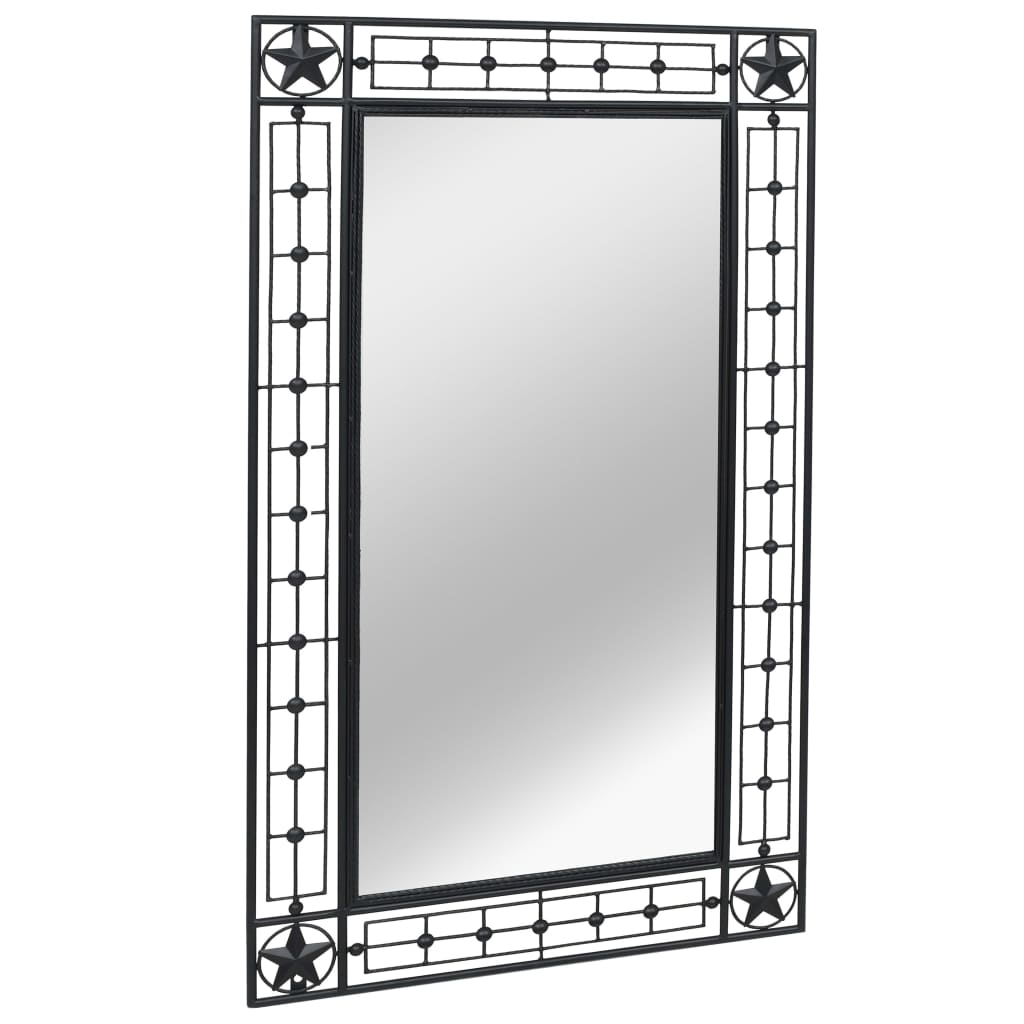 vidaXL Wall Mirror Rectangular 23.6"x43.3" Black