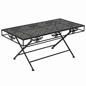 vidaXL kokkupandav kohvilaud, metall 100 x 50 x 45 cm, must