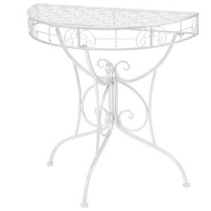 vidaXL lisalaud vanaaegne stiil, poolring, metall 72x36x74 cm h&otilde;bedane