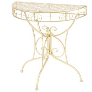 vidaXL lisalaud vanaaegne stiil, poolring, metall 72x36x74 cm kuldne