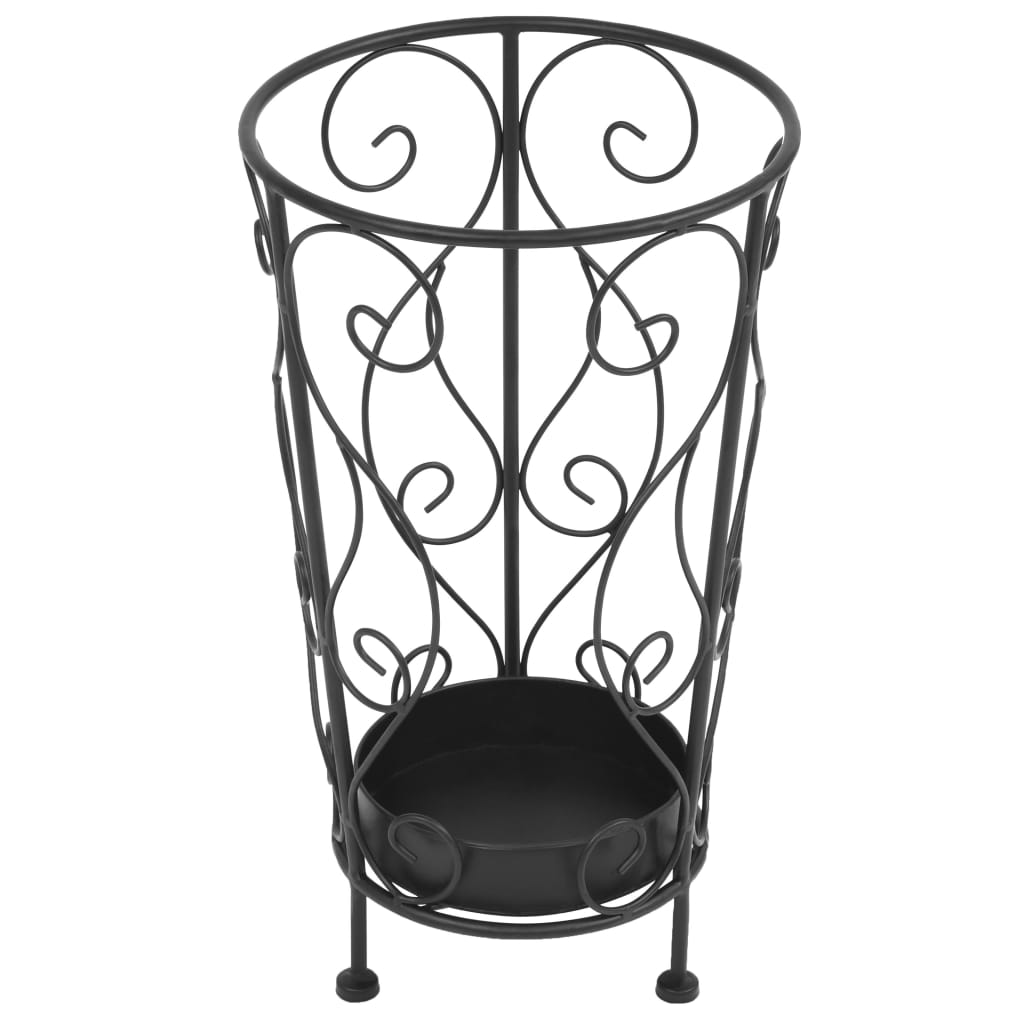 vidaXL Suport pentru umbrelă, stil vintage, metal, 26x46 cm, negru