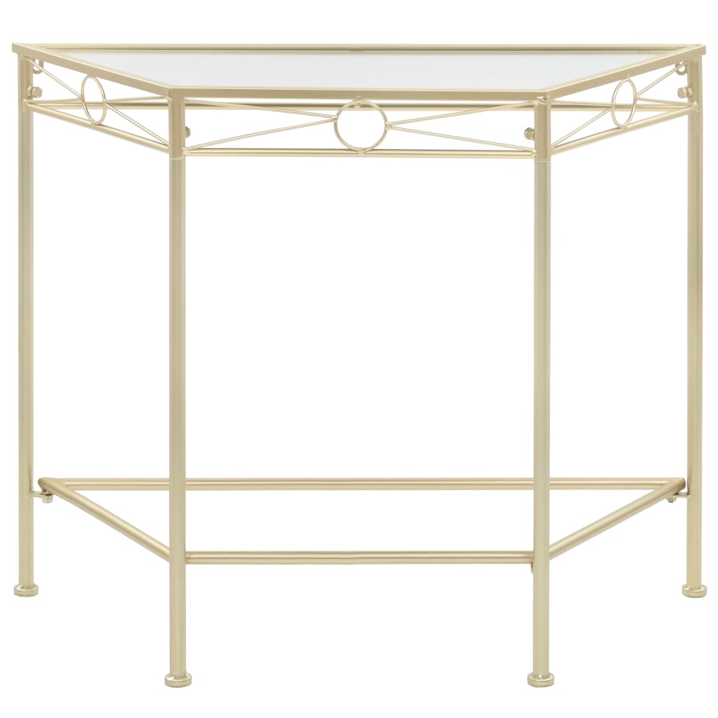 vidaXL Bijzettafel in vintage stijl 87x34x73 cm metaal goud afbeelding