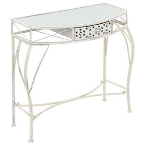 vidaXL lisalaud prantsuse stiilis, metall 82 x 39 x 76 cm valge