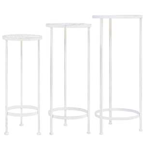 vidaXL taimealus, 3 tk, vanaaegses stiilis, metall, antiikvalge