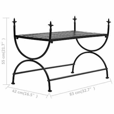 vidaXL Banco estilo vintage metal 83x42x55 cm preto[7/7]