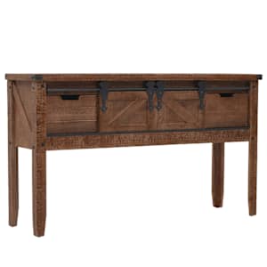 vidaXL konsoollaud toekast kuusepuidust, 131 x 35,5 x 75 cm, pruun