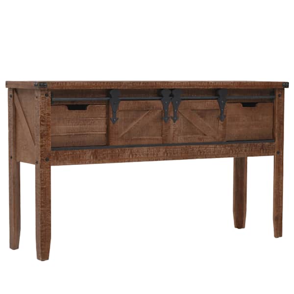 vidaXL konsoollaud toekast kuusepuidust, 131 x 35,5 x 75 cm, pruun