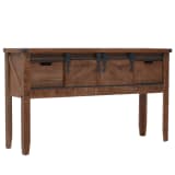 vidaXL Konsolentisch Tannenholz Massiv 131x35,5x75 cm Braun