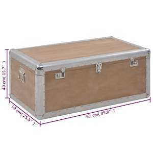 Úložný box z masivního jedlového dřeva 91 x 52 x 40 cm hnědý - obrázek 12