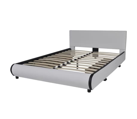 bed leather faux frame vidaxl double