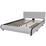vidaXL Bed Frame Double Size Artificial leather White